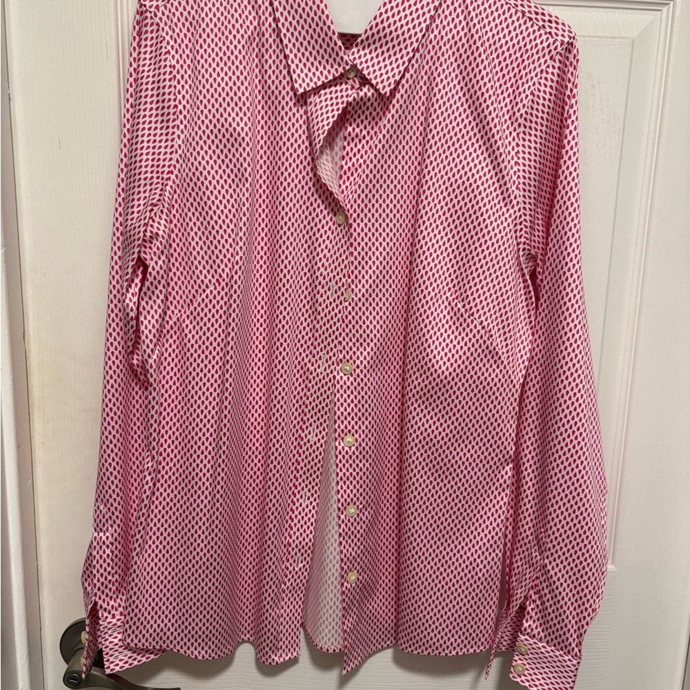 Banana Republic Red Blouse Long-Sleeved Top
